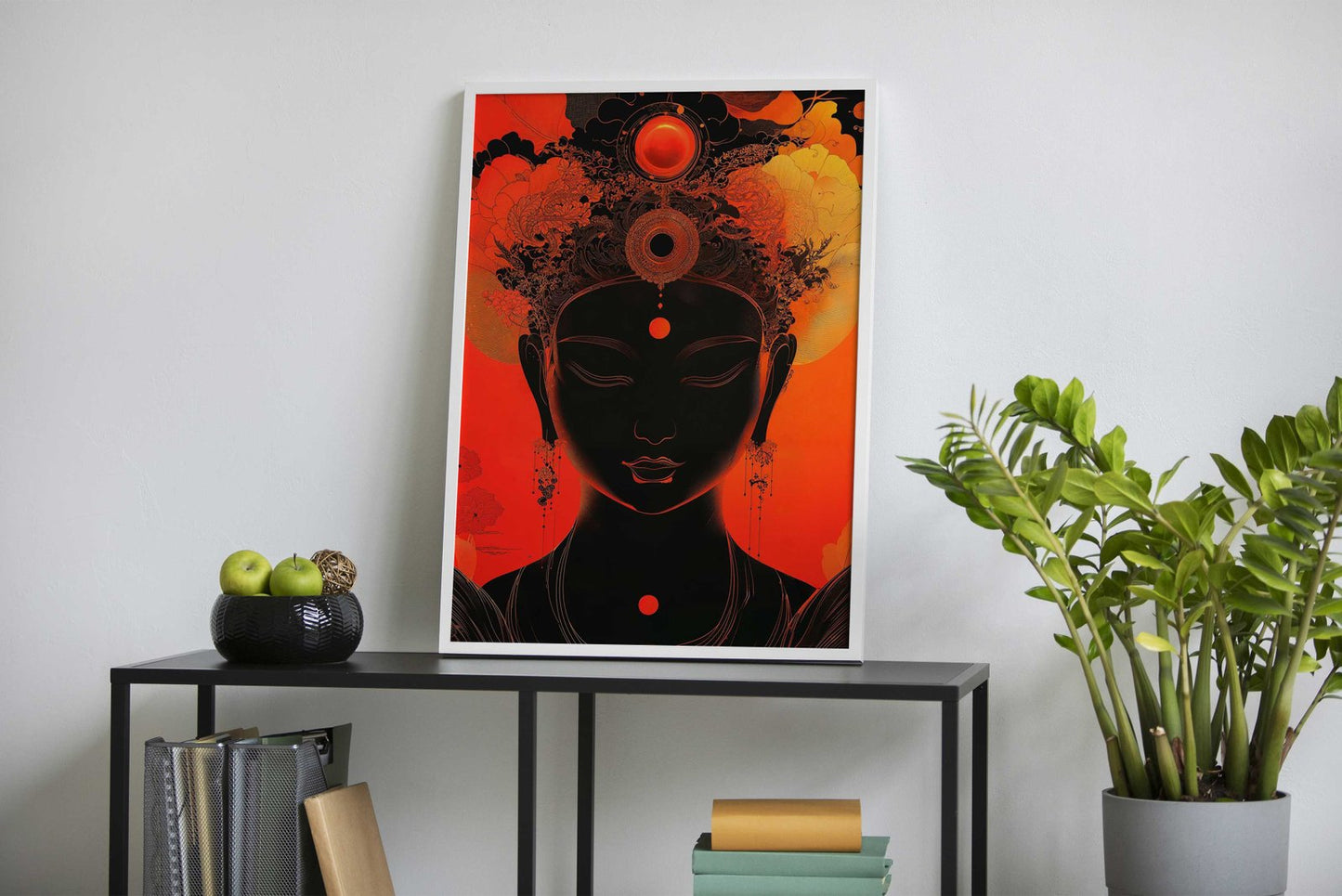 orange and black buddha Asian Style Poster |  Wall Art for Home & Office | High-Quality Print