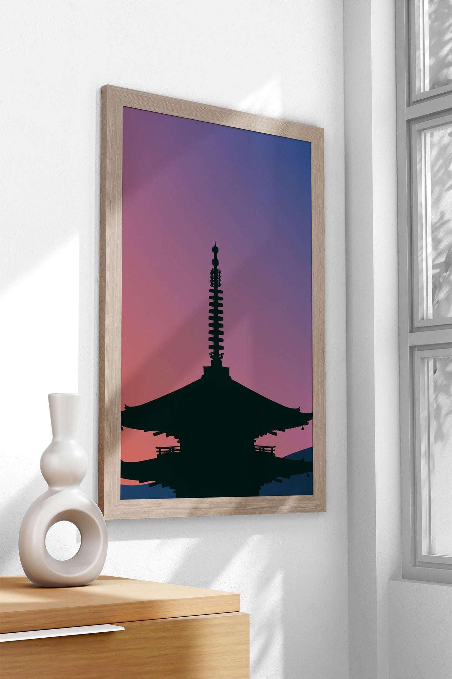 orange japan background Asian Style Poster |  Wall Art for Home & Office | High-Quality Print