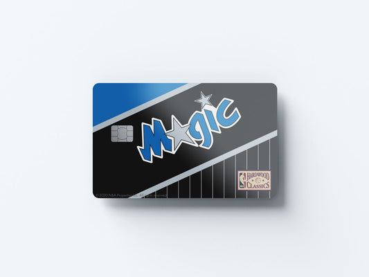 Watercolor orlando magic away warmups hardwood classics design | credit card sticker | small chip | credit card skin for nursery and home wall decor.