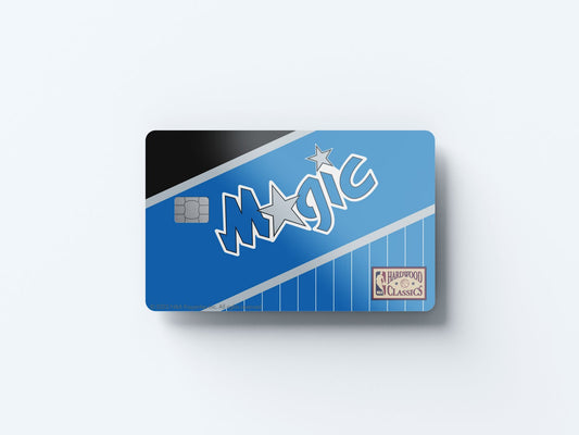 Watercolor orlando magic home warmups hardwood classics design | credit card sticker | small chip | credit card skin for nursery and home wall decor.