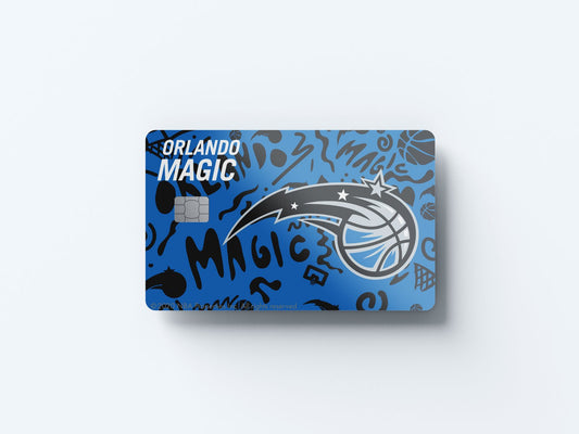 Watercolor orlando magic team mural design | credit card sticker | small chip | credit card skin for nursery and home wall decor.