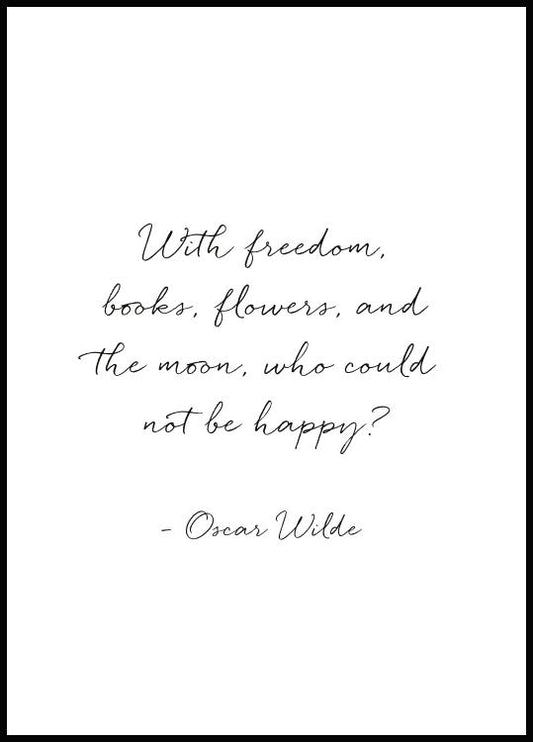 Watercolor oscar wilde happy poster for nursery and home wall decor.
