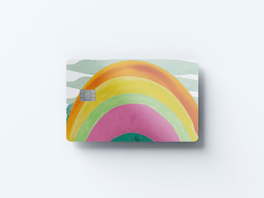 Watercolor over the rainbow design | credit card sticker | small chip | credit card skin for nursery and home wall decor.