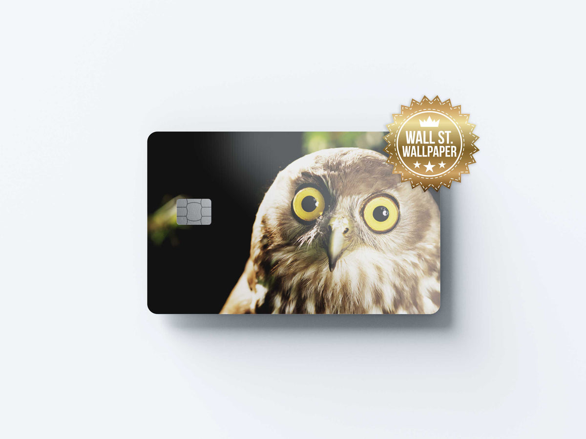 Owl Surprised - Premium Vinyl Credit Card Skin Cover by Wonderwallsboutique