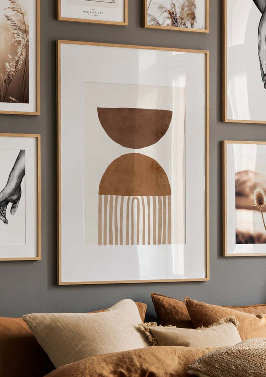 Watercolor brown arches no1 poster for nursery and home wall decor.