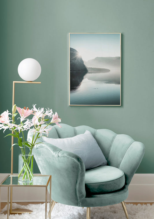 Watercolor hallstatt no1 poster for nursery and home wall decor.