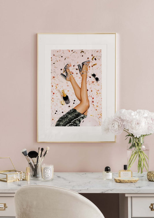 Watercolor party poster for nursery and home wall decor.