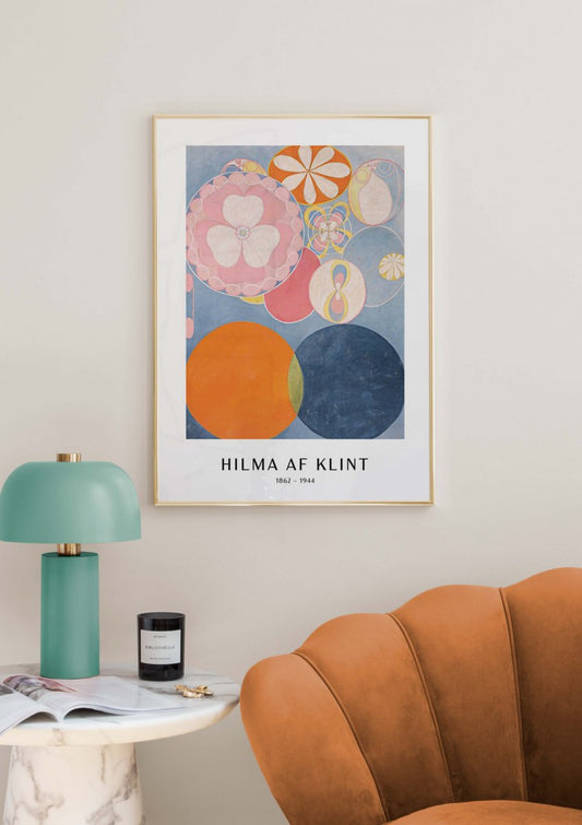 Watercolor poster - the ten largest, childhood, no. 2 by hilma af klint for nursery and home wall decor.