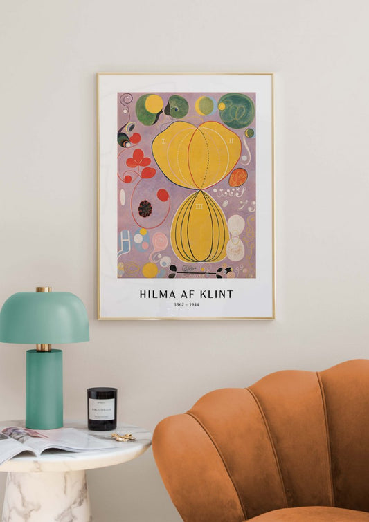 Watercolor poster - the ten largest, adulthood, no. 7 by hilma af klint for nursery and home wall decor.