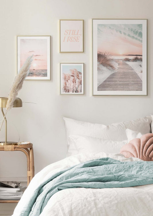 Watercolor still, i rise poster for nursery and home wall decor.