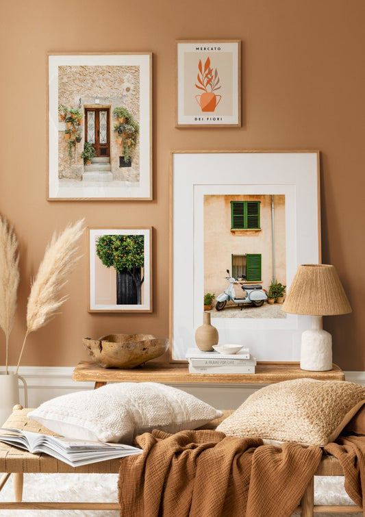 Watercolor citrus tree poster for nursery and home wall decor.