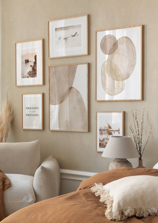 Watercolor morning swan lake poster for nursery and home wall decor.