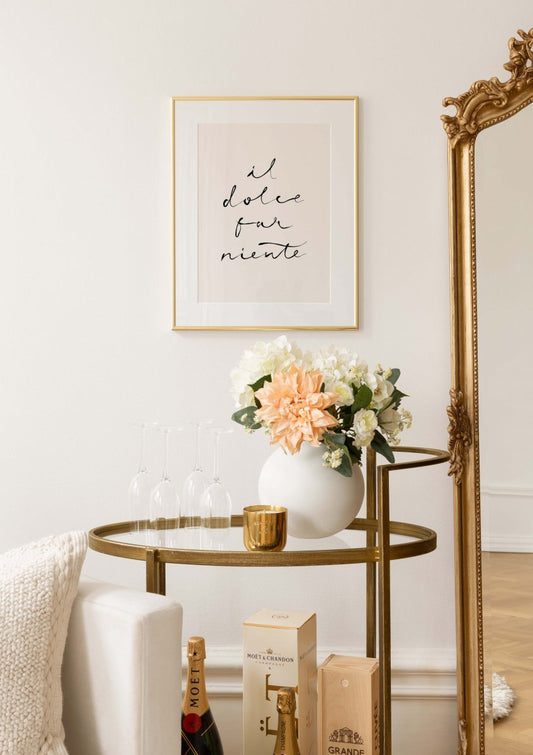 Watercolor the sweetness of doing nothing poster for nursery and home wall decor.