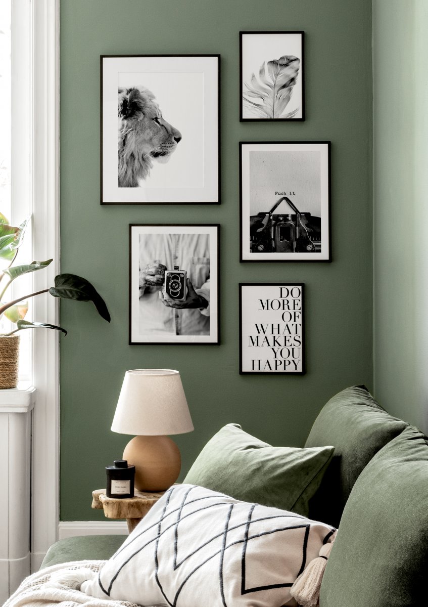 Watercolor lion profile poster for nursery and home wall decor.