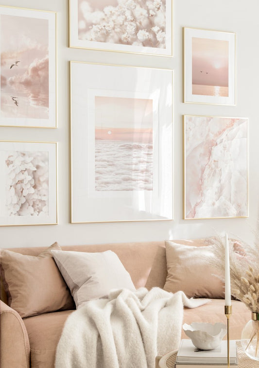 Watercolor small dried flowers poster for nursery and home wall decor.