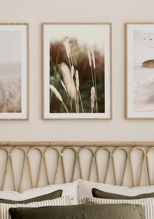 Watercolor evening summer field poster for nursery and home wall decor.