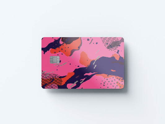 Watercolor paint splash purple and pink design | credit card sticker | small chip | credit card skin for nursery and home wall decor.
