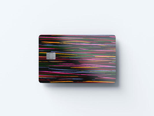Watercolor paint stroke black design | credit card sticker | small chip | credit card skin for nursery and home wall decor.
