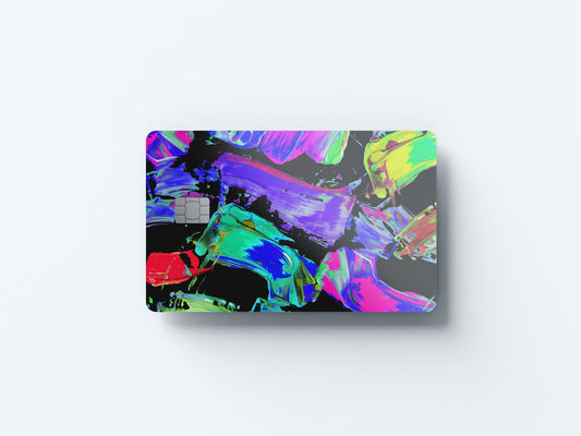Watercolor paint strokes design | credit card sticker | small chip | credit card skin for nursery and home wall decor.