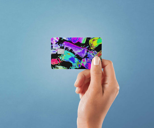 Watercolor paint strokes design | credit card sticker | small chip | credit card skin for nursery and home wall decor.