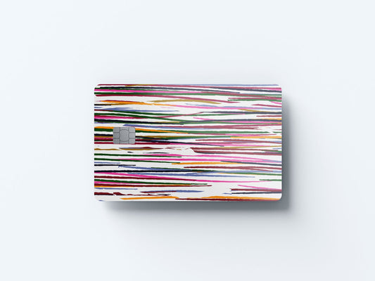 Watercolor paint stroke white design | credit card sticker | small chip | credit card skin for nursery and home wall decor.