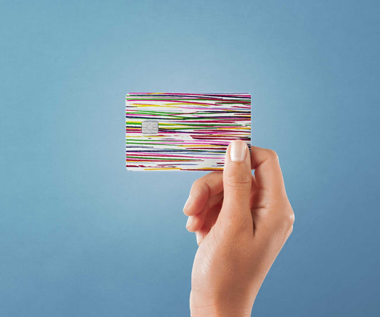 Watercolor paint stroke white design | credit card sticker | small chip | credit card skin for nursery and home wall decor.