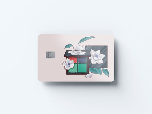 Watercolor palette design | credit card sticker | small chip | credit card skin for nursery and home wall decor.