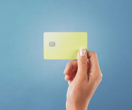 Watercolor pale yellow design | credit card sticker | small chip | credit card skin for nursery and home wall decor.