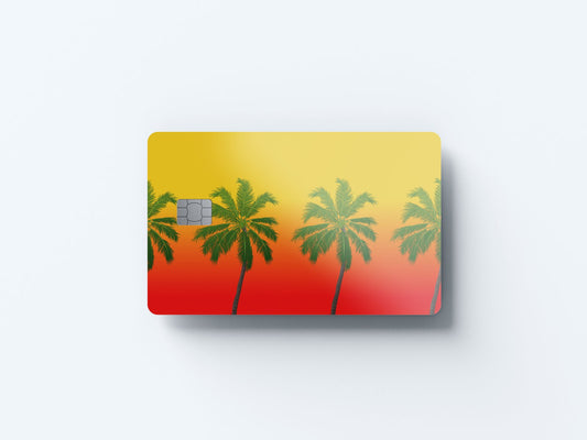 Watercolor palm trees design | credit card sticker | small chip | credit card skin for nursery and home wall decor.