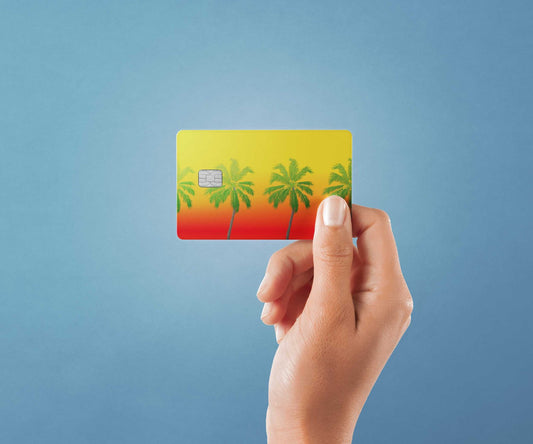 Watercolor palm trees design | credit card sticker | small chip | credit card skin for nursery and home wall decor.