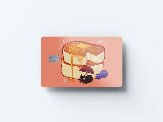 Watercolor pancakes design | credit card sticker | small chip | credit card skin for nursery and home wall decor.