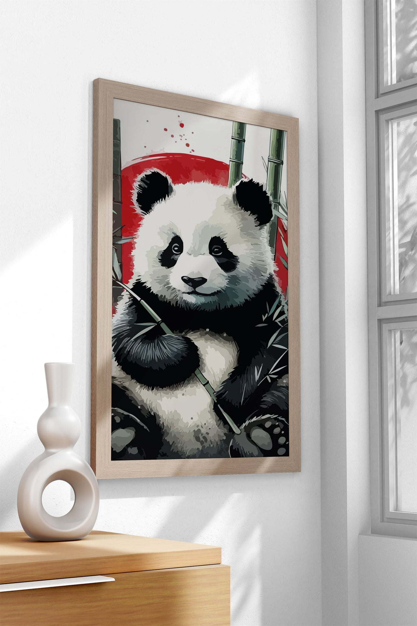 panda is eating Asian Style Poster | Wall Art fo r Home & Office | High-Quality Print