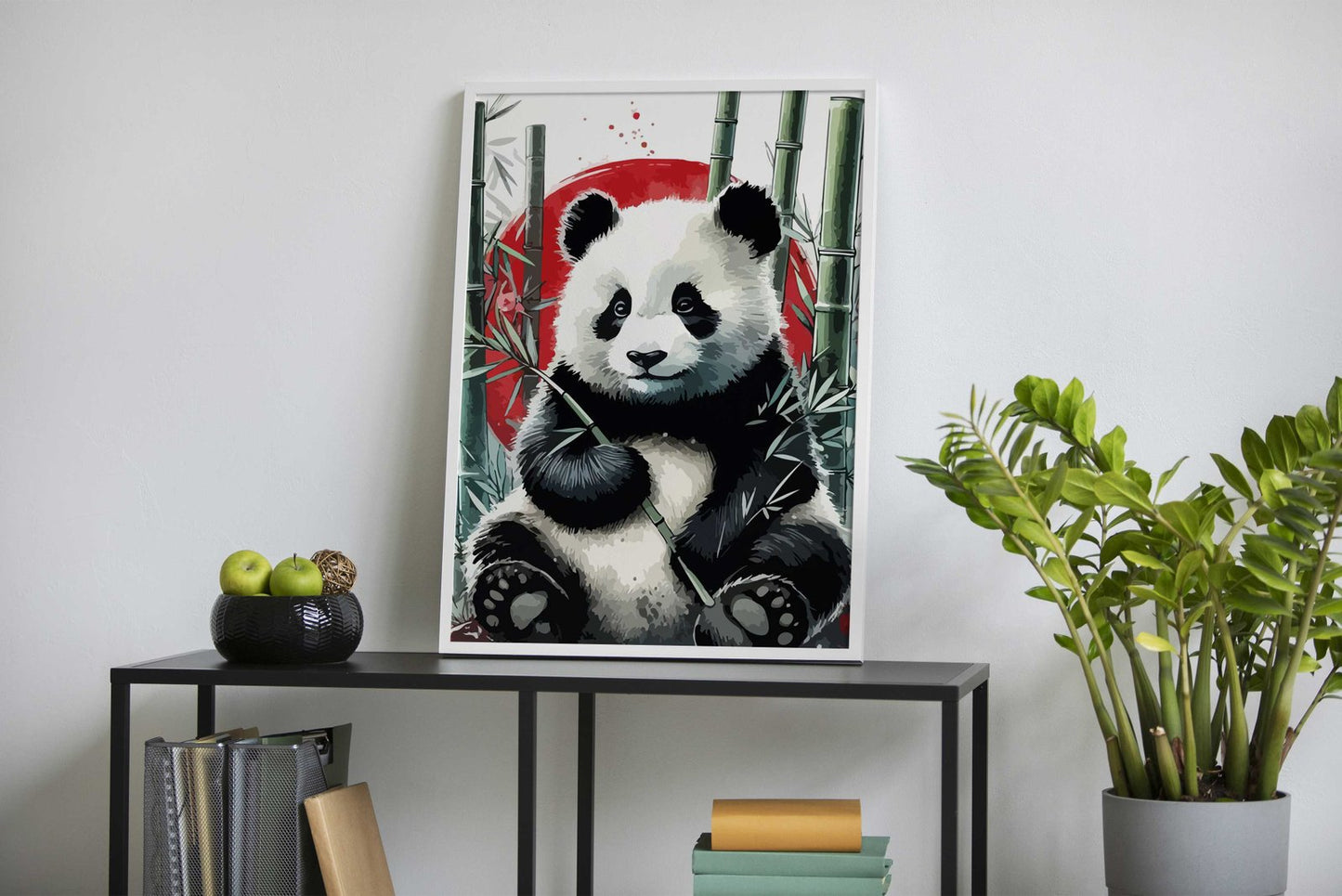 panda is eating Asian Style Poster | Wall Art fo r Home & Office | High-Quality Print