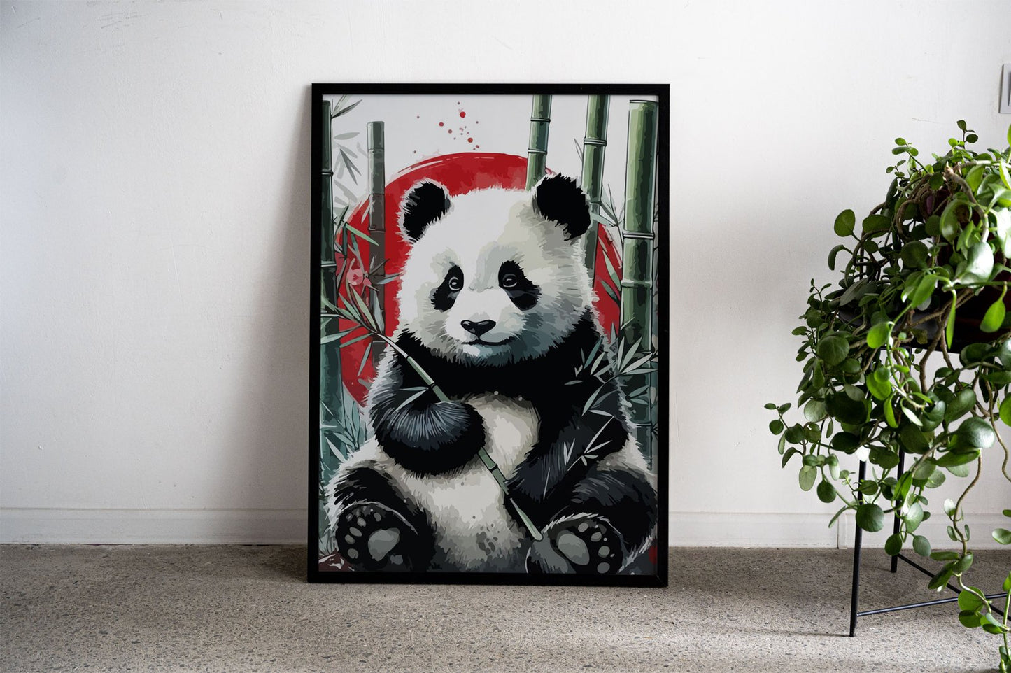 panda is eating Asian Style Poster | Wall Art fo r Home & Office | High-Quality Print