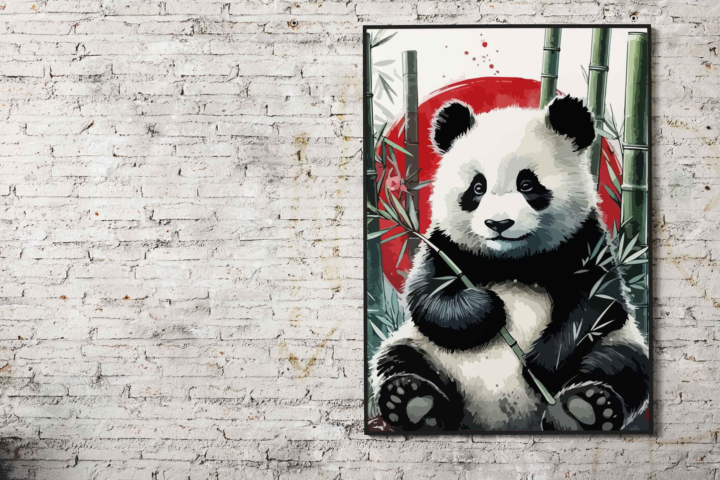 panda is eating Asian Style Poster | Wall Art fo r Home & Office | High-Quality Print