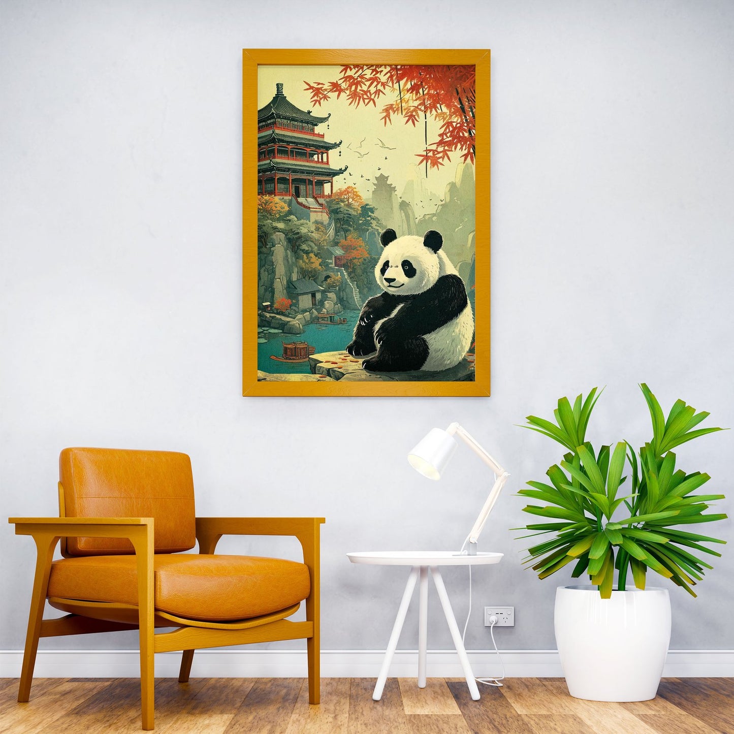 panda japanese landscape Asian Style Poster  | Wall Art for Home & Office | High-Quality Print