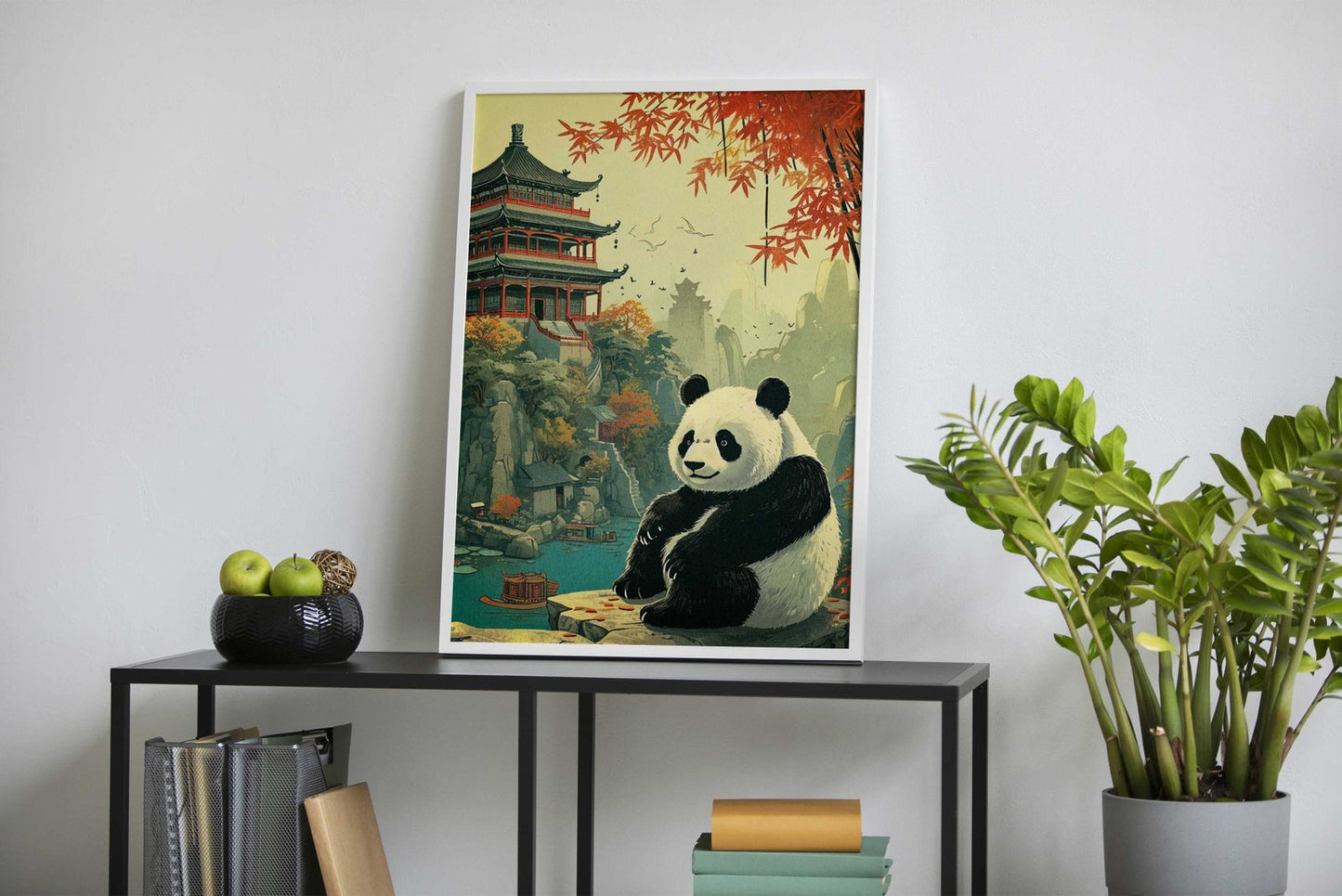 panda japanese landscape Asian Style Poster  | Wall Art for Home & Office | High-Quality Print