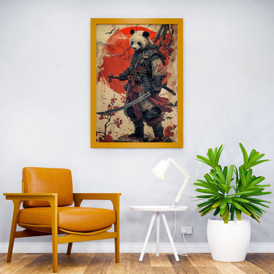 panda moon red japan Asian Style Poster | Wa ll Art for Home & Office | High-Quality Print