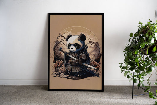 panda samurai Asian Style Poster | Wall Art for  Home & Office | High-Quality Print