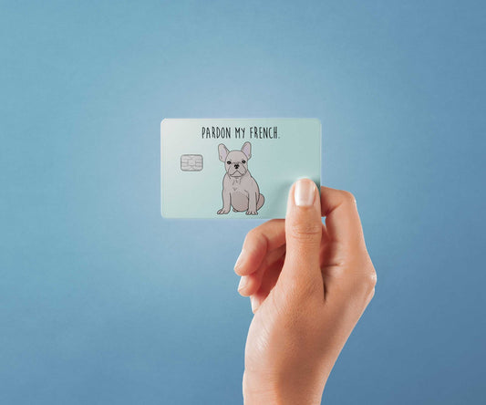 Watercolor pardon my french design | credit card sticker | small chip | credit card skin for nursery and home wall decor.