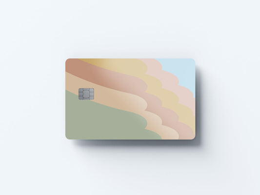 Watercolor pastel waves design | credit card sticker | small chip | credit card skin for nursery and home wall decor.