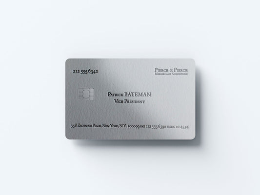Watercolor patrick bateman card design | credit card sticker | small chip | credit card skin for nursery and home wall decor.