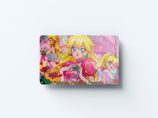 Watercolor peach design | credit card sticker | small chip | credit card skin for nursery and home wall decor.