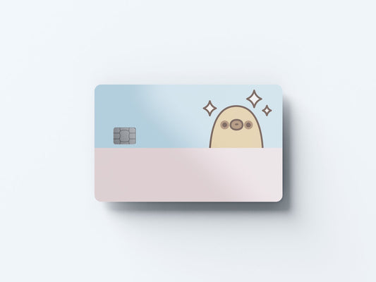 Watercolor peekaboo sloth design | credit card sticker | small chip | credit card skin for nursery and home wall decor.