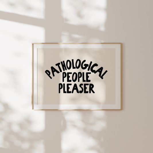 Pathological People Pleaser | Black and Cream | Landscape | Art Print - High-Quality Premium Wall Art Decor Sticker