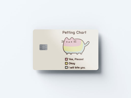 Watercolor petting chart design | credit card sticker | small chip | credit card skin for nursery and home wall decor.