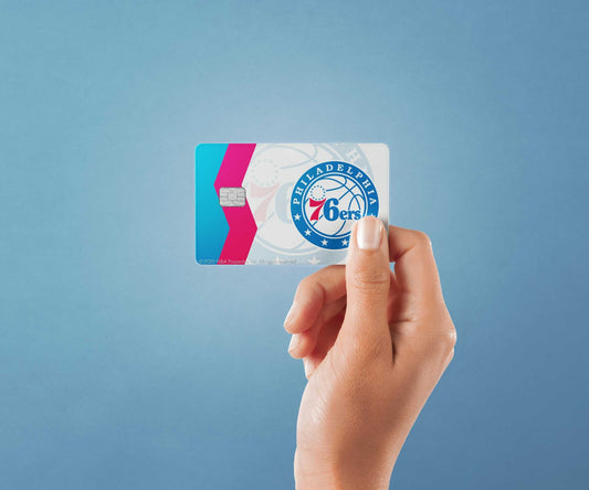 Watercolor philadelphia 76ers crossover design | credit card sticker | small chip | credit card skin for nursery and home wall decor.