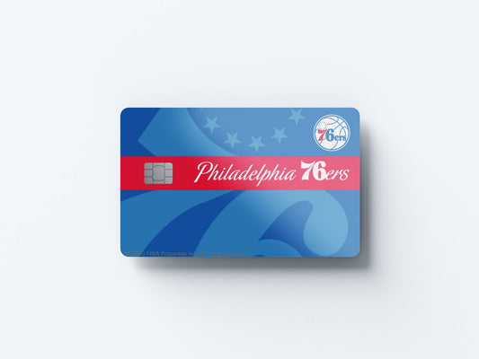 Watercolor philadelphia 76ers midcourt design | credit card sticker | small chip | credit card skin for nursery and home wall decor.