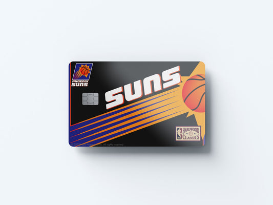 Watercolor phoenix suns away hardwood classics design | credit card sticker | small chip | credit card skin for nursery and home wall decor.