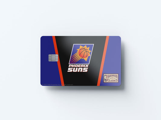 Watercolor phoenix suns away warmups hardwood classics design | credit card sticker | small chip | credit card skin for nursery and home wall decor.